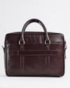 Executive Men's 100% Original Leather Large Briefcase - Cherry - Thumbnail 1
