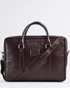 Executive Men's 100% Original Leather Large Briefcase - Cherry - Thumbnail 2