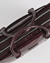 Executive Men's 100% Original Leather Large Briefcase - Croco Cherry - Thumbnail 3