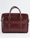 Executive Men's 100% Original Leather Large Briefcase - Croco Rich Brown - Thumbnail 1
