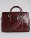 Executive Men's 100% Original Leather Large Briefcase - Rich Brown - Thumbnail 3