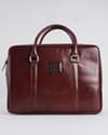 Executive Men's 100% Original Leather Large Briefcase - Rich Brown - Thumbnail 5