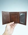 Britian - Men’s Original Leather Tri-Fold Wallet - Dark Brown - Thumbnail 4