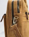 Crown Edition - Men's Executive 100% Original Leather Large Briefcase - Tan - Thumbnail 3