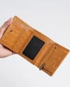 Dublin - Men’s Original Leather Trifold Wallet (Croco Rich Tan) - Thumbnail 1