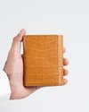 Dublin - Men’s Original Leather Trifold Wallet (Croco Rich Tan) - Thumbnail 2