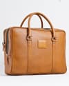 Executive Men's 100% Original Leather Large Briefcase - Rich Tan - Thumbnail 1