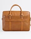 Executive Men's 100% Original Leather Large Briefcase - Rich Tan - Thumbnail 2