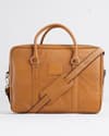 Executive Men's 100% Original Leather Large Briefcase - Rich Tan - Thumbnail 3