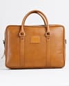 Executive Men's 100% Original Leather Large Briefcase - Rich Tan - Thumbnail 4