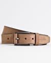 Sydney- Men's Original Leather Belt  (Suede Tan) - 28-44 - Thumbnail 1
