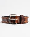 Great Britain - Men's Original Leather Belt  (Vintage Tan) - 30 - Thumbnail 6