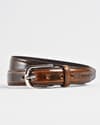 Venice- Men's Original Leather Belt  (Brown and Tan Blend) - 34 - Thumbnail 2
