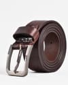 Maverick - Men's Original Leather Belt  (Burgundy) - 40 - Thumbnail 3