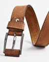 Sydney- Men's Original Leather Belt  (Suede Tan) - 30 - Thumbnail 2