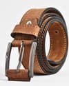 Sydney- Men's Original Leather Belt  (Suede Tan) - 30 - Thumbnail 5