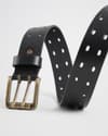 Taiwan Men's Original Leather Belt  (Black) - 28 - Thumbnail 5