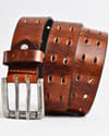 Taiwan Men's Original Leather Belt  (Vintage Tan) - 30 - Thumbnail 4