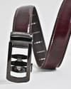Oxford Men's Original Leather Belt  (Burgundy Blend) - 28-44 - Thumbnail 4