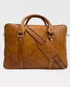 Executive Men's Original Leather Briefcase (Brown) - Thumbnail 2