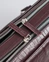 Executive Men's Original Leather Briefcase (Croco Cherry) - Thumbnail 9