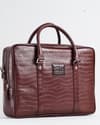 Executive Men's Original Leather Briefcase  (Croco Rich Brown) - Thumbnail 4