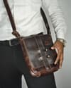 Bentley Original Leather Sling Messenger Bag (Multipurpose Bag) - Thumbnail 1