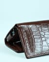 Detroit - Men’s Original Leather [Smart Card Pop UP] Wallet (Croco Rich Brown) - Thumbnail 5