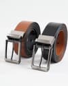 Arizona - Men's Original Leather Belt  Reversible (Black & Tan) - 28-44 - Thumbnail 6