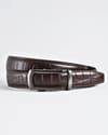 Oxford Men's Original Leather Belt  (Croco Brown) - 28-44 - Thumbnail 1