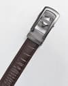 Oxford Men's Original Leather Belt  (Croco Brown) - 28-44 - Thumbnail 8