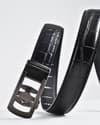 Oxford Men's Original Leather Belt  (Croco Black) - 28-44 - Thumbnail 6