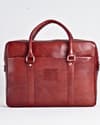 Executive Men's Original Leather Briefcase  (Royal Cherry Salmon) - Thumbnail 5