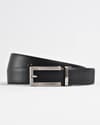 Swiss - Men's Original Leather Belt  Reversible (Salmon Black and Brown) - 28-44 - Thumbnail 4