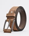 Sydney- Men's Original Leather Belt  (Suede Tan) - 28-44 - Thumbnail 3