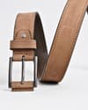 Sydney- Men's Original Leather Belt  (Suede Tan) - 28-44 - Thumbnail 6