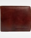 Darry - Men’s Original Leather D Shape Wallet (Brown & Cherry Blend) - Thumbnail 1