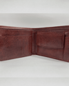 Darry - Men’s Original Leather D Shape Wallet (Brown & Cherry Blend) - Thumbnail 2