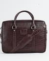 Executive Men's Original Leather Briefcase (Croco Cherry) - Thumbnail 3