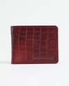 Cambridge Men’s Original Leather Wallet (Croco Cherry & Brown Blend ) - Thumbnail 1