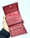 Detroit - Men’s Original Leather [Smart Card Pop UP] Wallet (Brown & Cherry Blend) - Thumbnail 4