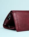 Detroit - Men’s Original Leather [Smart Card Pop UP] Wallet (Brown & Cherry Blend) - Thumbnail 5