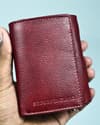 Detroit - Men’s Original Leather [Smart Card Pop UP] Wallet (Brown & Cherry Blend) - Thumbnail 9