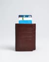 Detroit - Men’s Original Leather [Smart Card Pop UP] Wallet (Croco Rich Brown) - Thumbnail 1