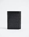 Dublin - Men’s Original Leather Trifold Wallet (Croco Black) - Thumbnail 1