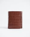 Dublin - Men’s Original Leather Trifold Wallet (Croco Rich Brown) - Thumbnail 1