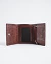 Dublin - Men’s Original Leather Trifold Wallet (Croco Rich Brown) - Thumbnail 4