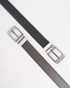Lazio Men's Original Leather Belt  Reversible (Black & Brown) - 28-44 - Thumbnail 6