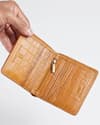 Aubrey - Men’s Original Leather Wallet (Croco Almond Brown) - Thumbnail 1