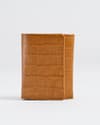 Detroit - Men’s Original Leather Wallet [Smart Card Pop UP] (Croco Almond Brown) - Thumbnail 5